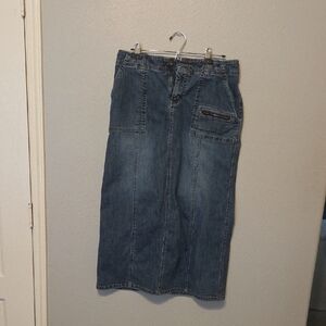 Eddie Bauer Blue Denim Maxi Skirt